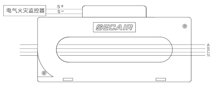 J-SCM41(250)剩余電流式<a href=http://www.xmphtxh.com/dianqihuozai/ target=_blank class=infotextkey>電氣火災監控</a>探測器接線圖